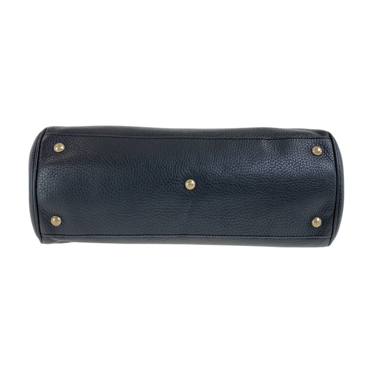Gucci Handbag 323660 Leather Black Gold Bamboo Shopper