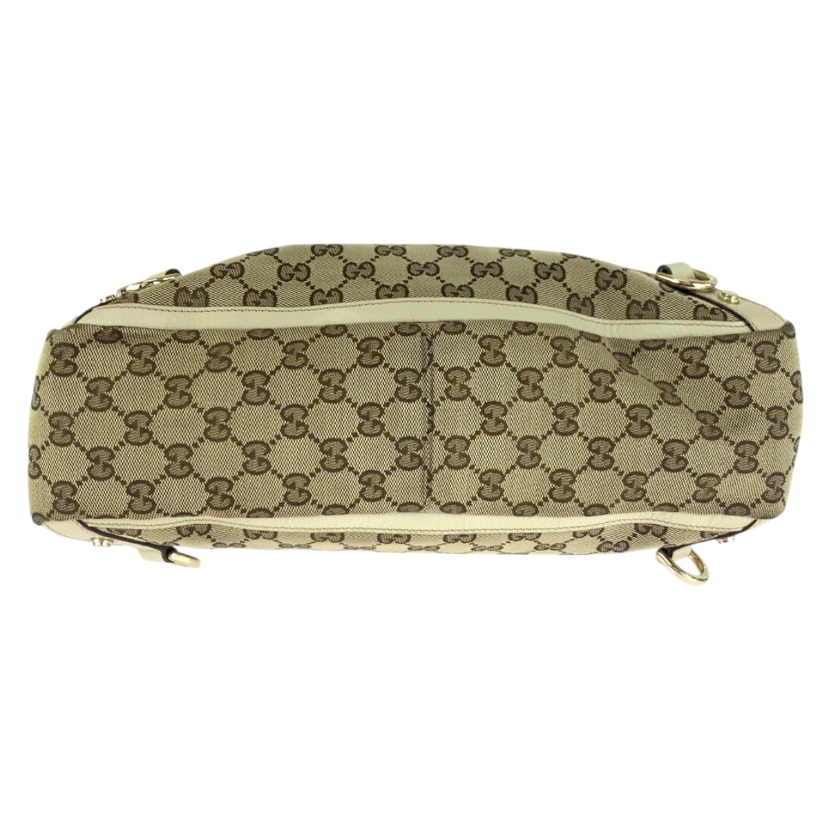 Gucci Tote Bag 17004 Gg Canvas Beige White Gold Metal Abbey