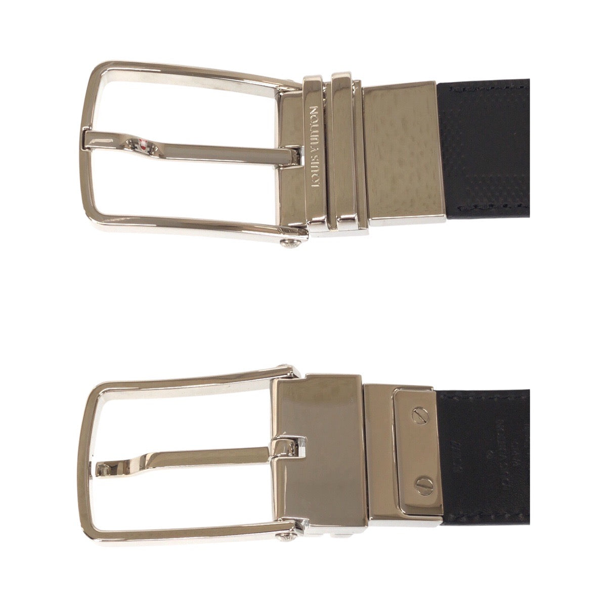 Louis Vuitton Belt Leather Black Damier Anfini Saintur 42
