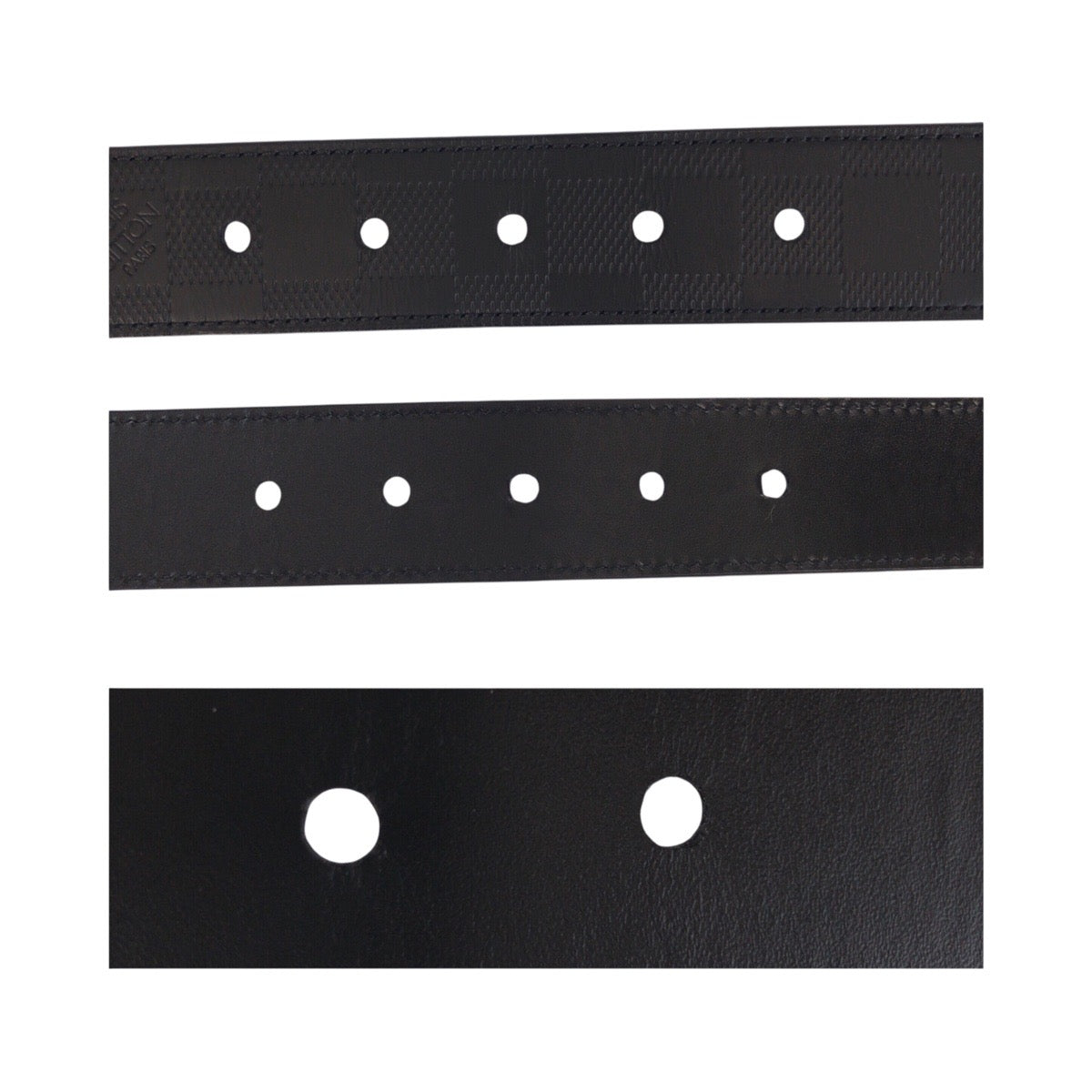 Louis Vuitton Belt Leather Black Damier Anfini Saintur 42