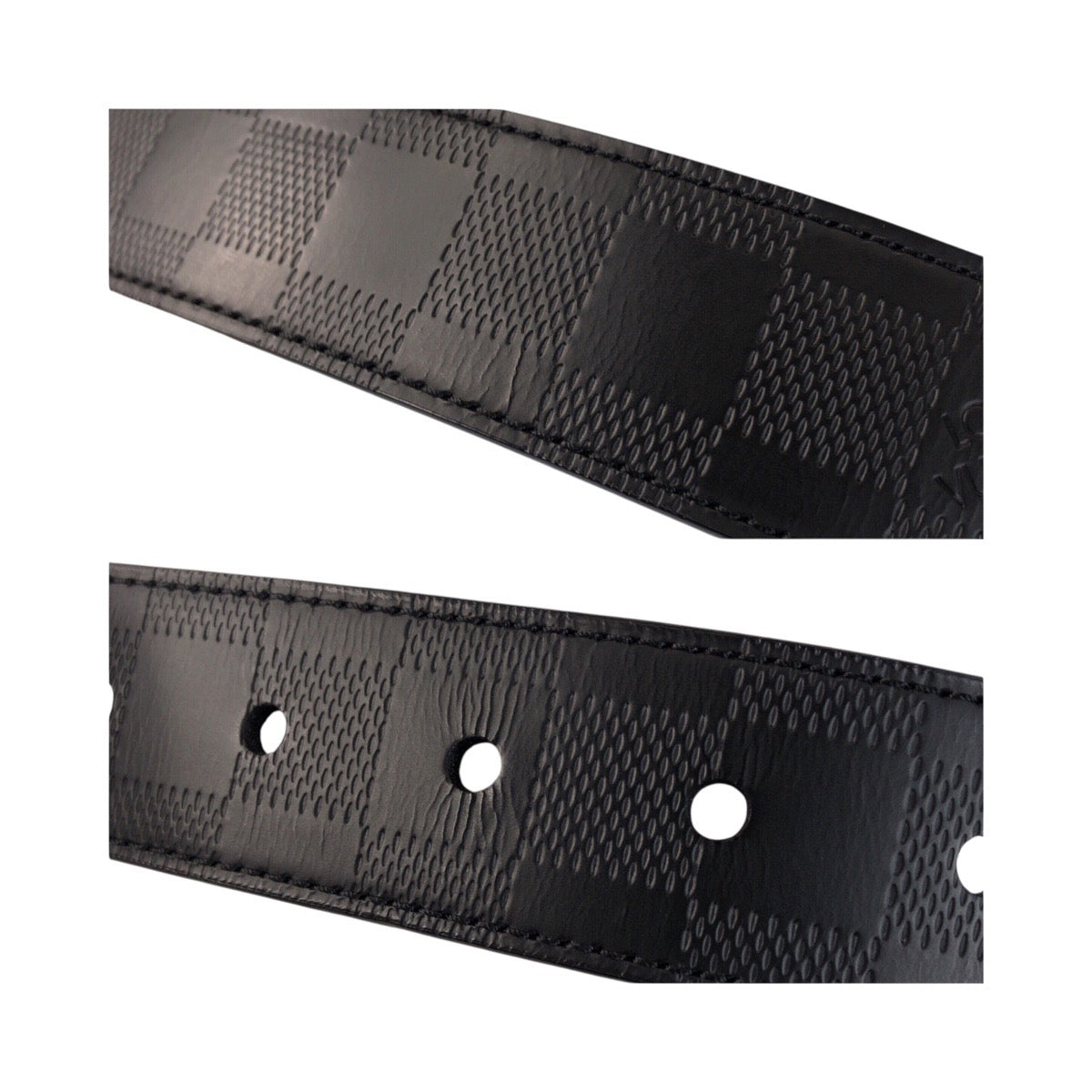 Louis Vuitton Belt Leather Black Damier Anfini Saintur 42
