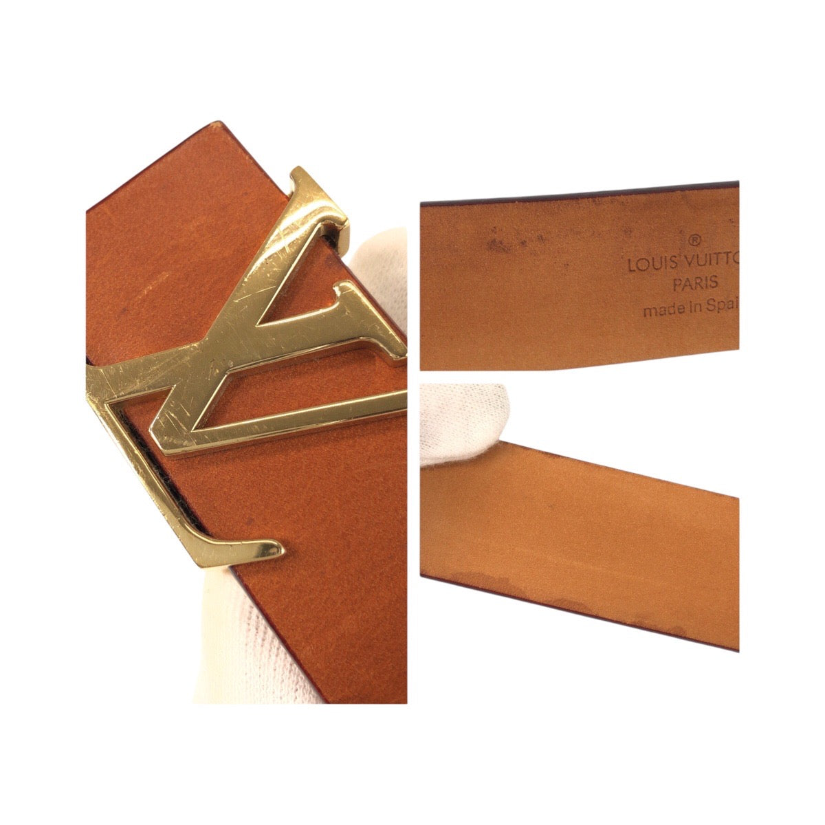 Louis Vuitton Belt M6903 Leather Brown Sunture Lv Initial 36