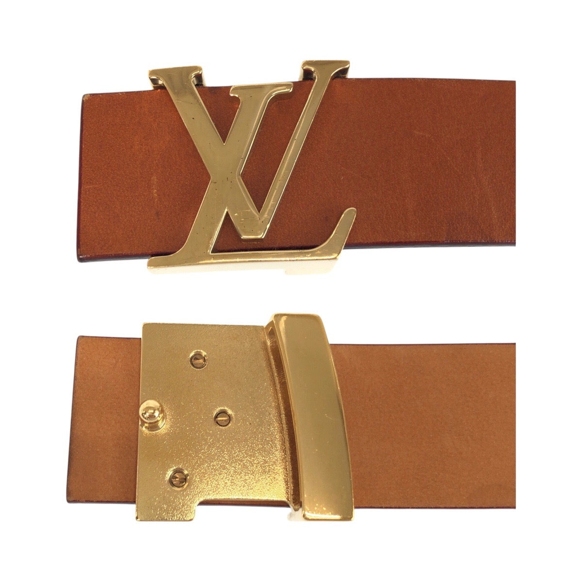 Louis Vuitton Belt M6903 Leather Brown Sunture Lv Initial 36