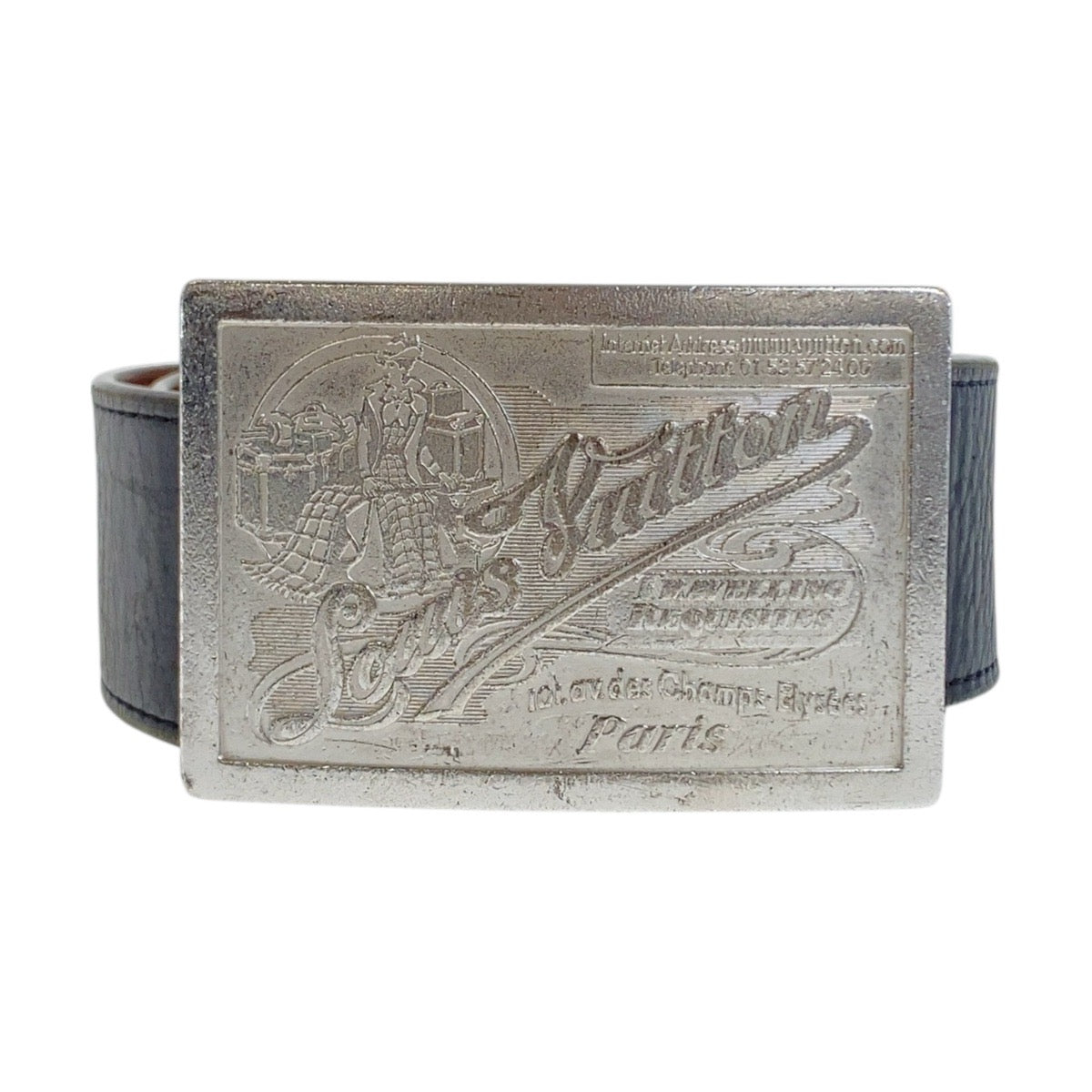 Louis Vuitton Belt M6812 Leather Black Santur Jeans Belt 38