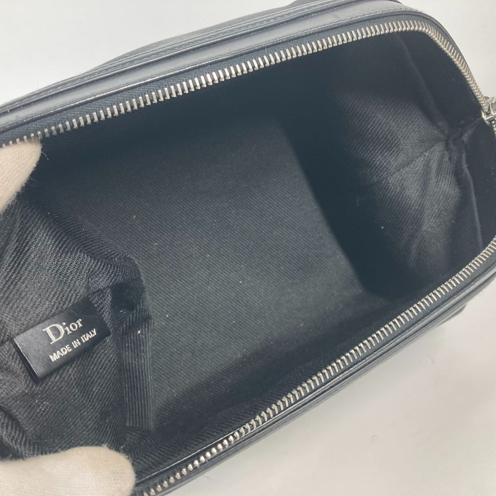 Dior Pouch Canvas / Leather Black Logo Unisex(Unisex)