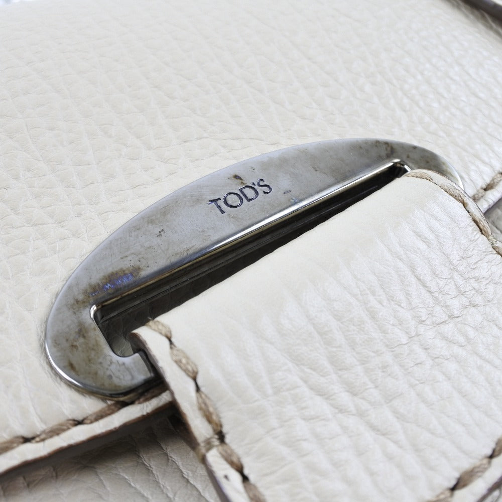 Todfs Handbag Leather Beige Women
