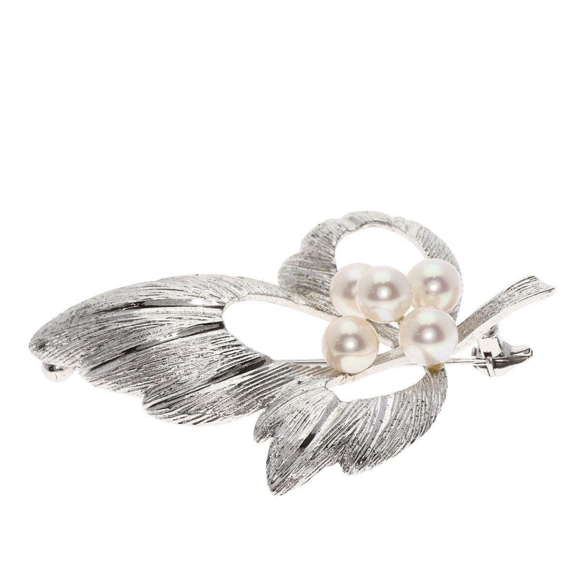 Mikimoto Brooch Sv Silver Pearl Women
