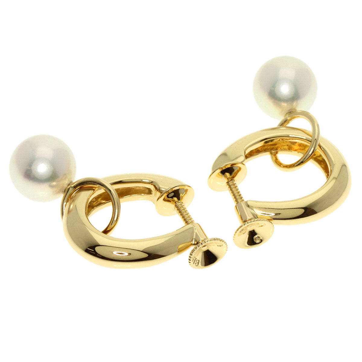 Mikimoto Earring 18K Yellow Gold Gold Pearl Diamond Replacement Top Set