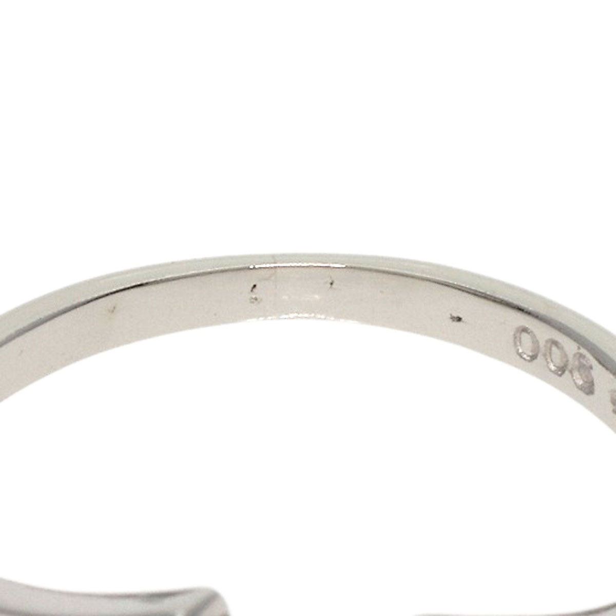 Mikimoto Ring Pt900 Silver Pearl 2P Diamond Women