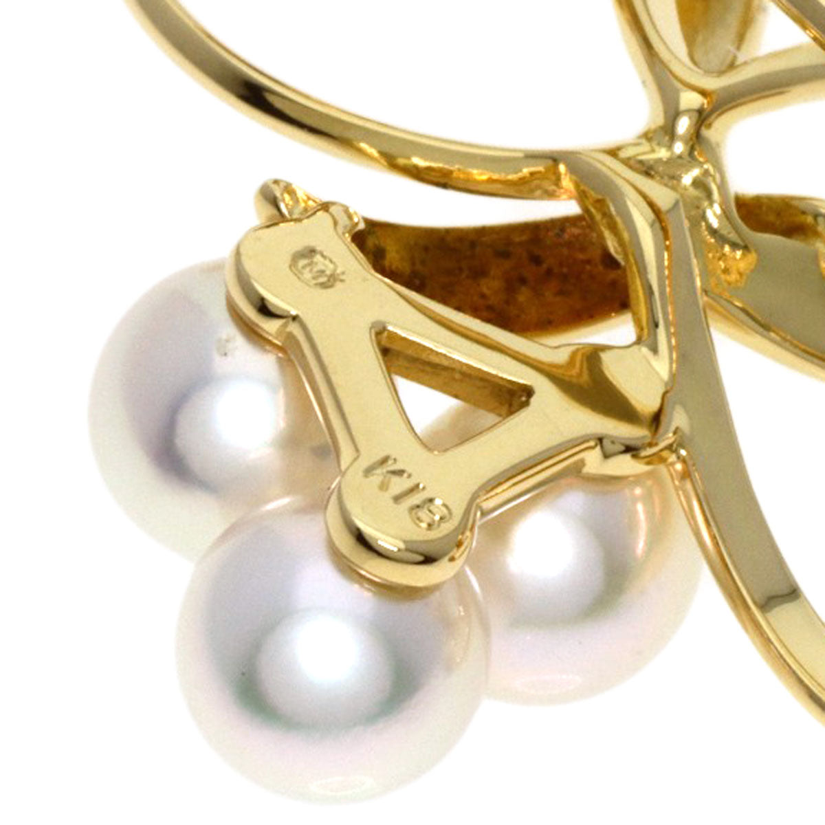 Mikimoto Brooch 18K Yellow Gold Gold Pearl Women