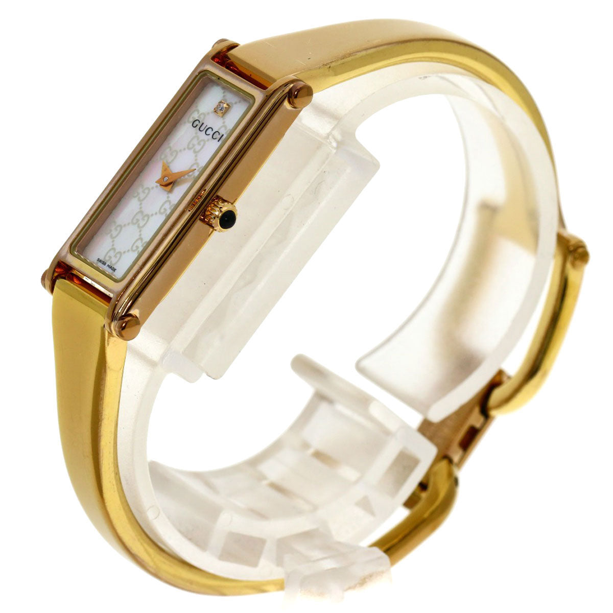 Gucci Watches Quartz 1500L Pgp , Pgp Gold Square Face White Shell Dial Women