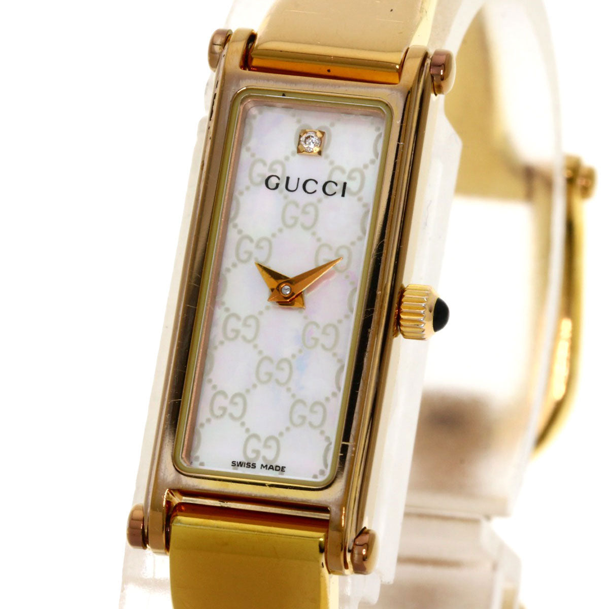 Gucci Watches Quartz 1500L Pgp , Pgp Gold Square Face White Shell Dial Women