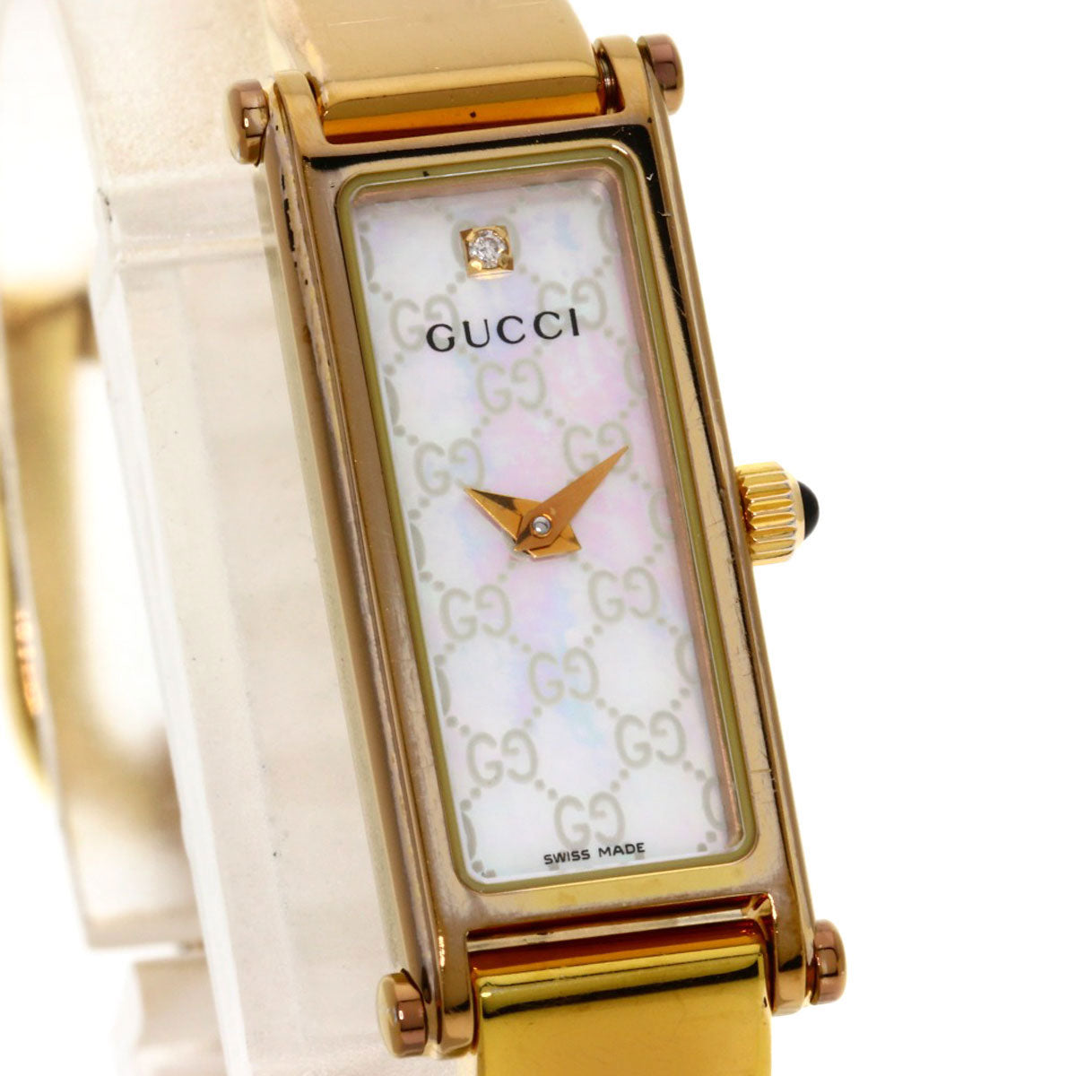 Gucci Watches Quartz 1500L Pgp , Pgp Gold Square Face White Shell Dial Women