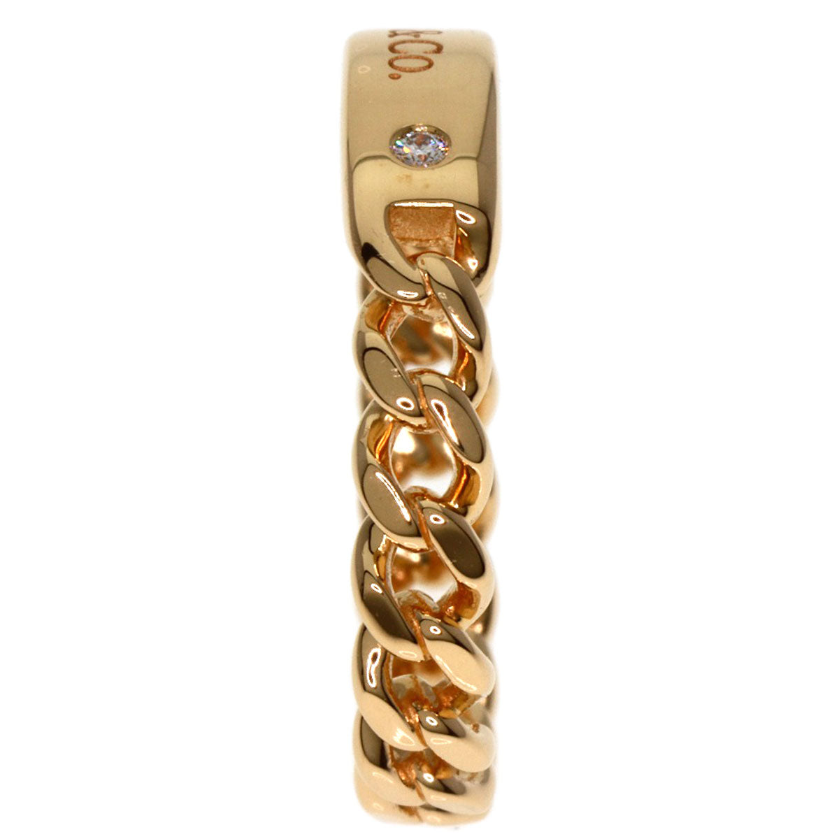 Tiffany&Co. Ring 18K Pink Gold Gold Microlink 2P Diamond