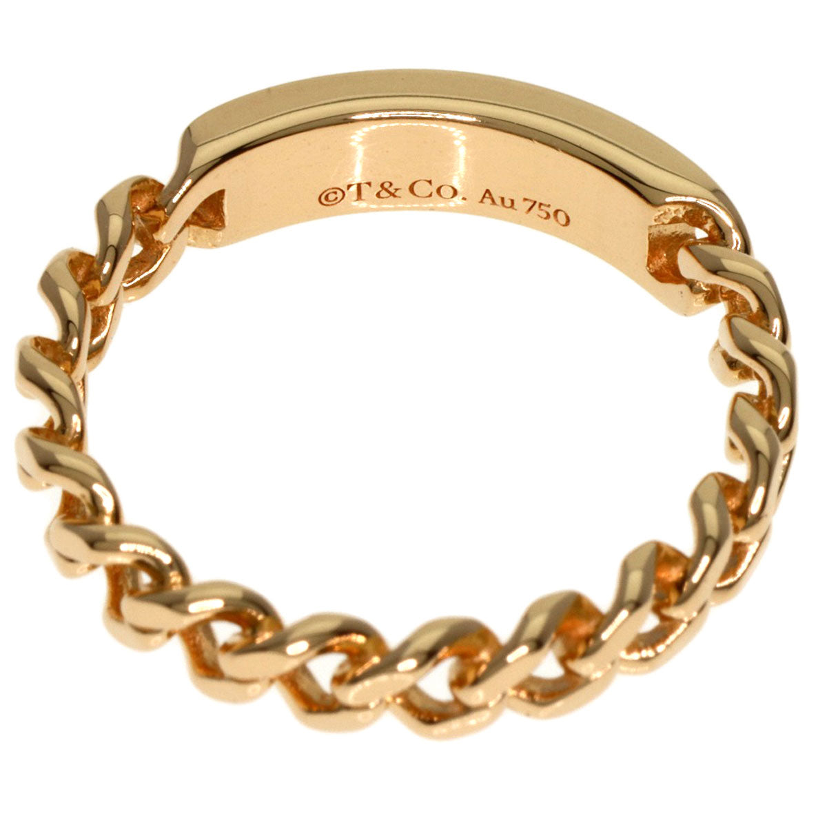 Tiffany&Co. Ring 18K Pink Gold Gold Microlink 2P Diamond
