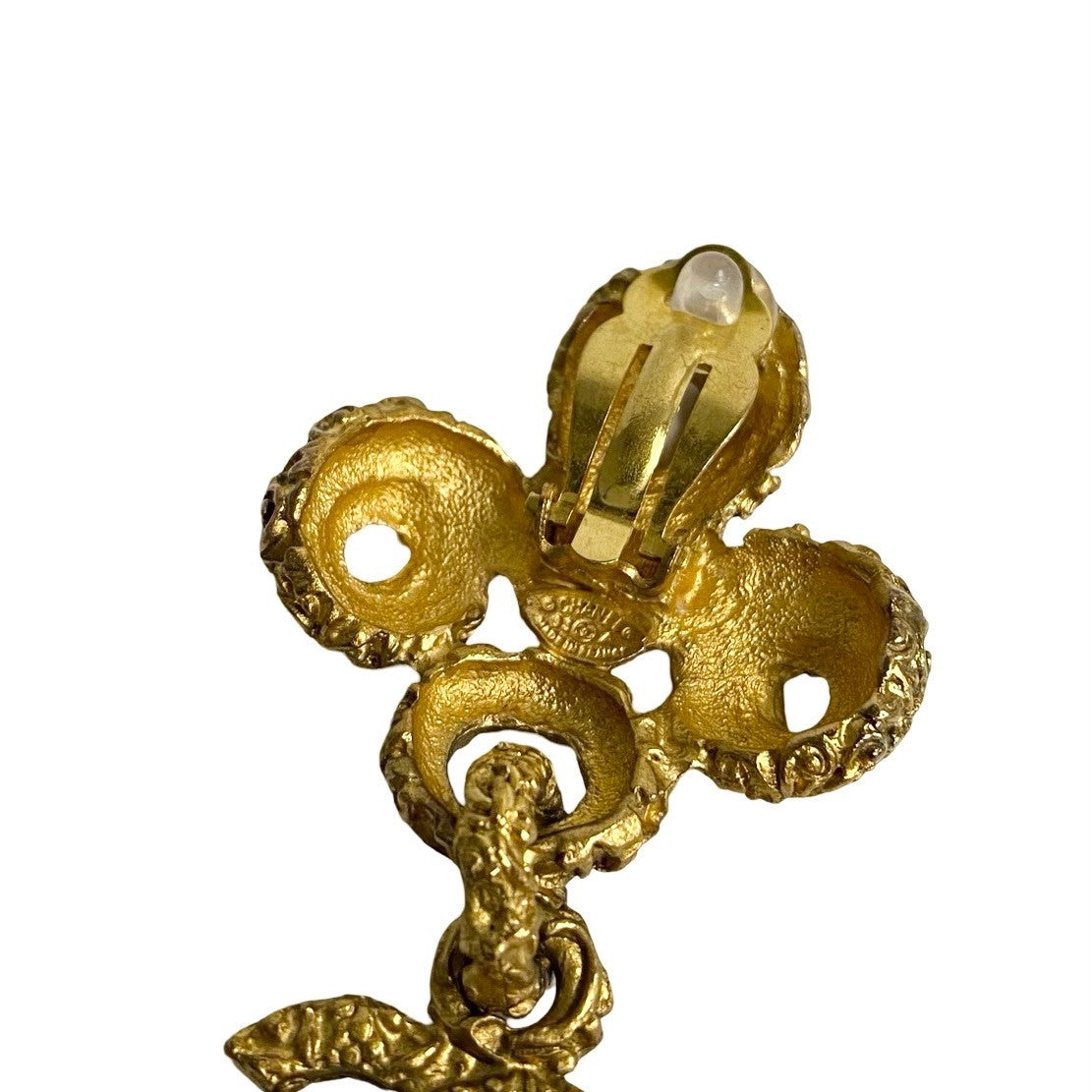 Chanel Earring Gold Plated Gold Lava Coco Mark Women