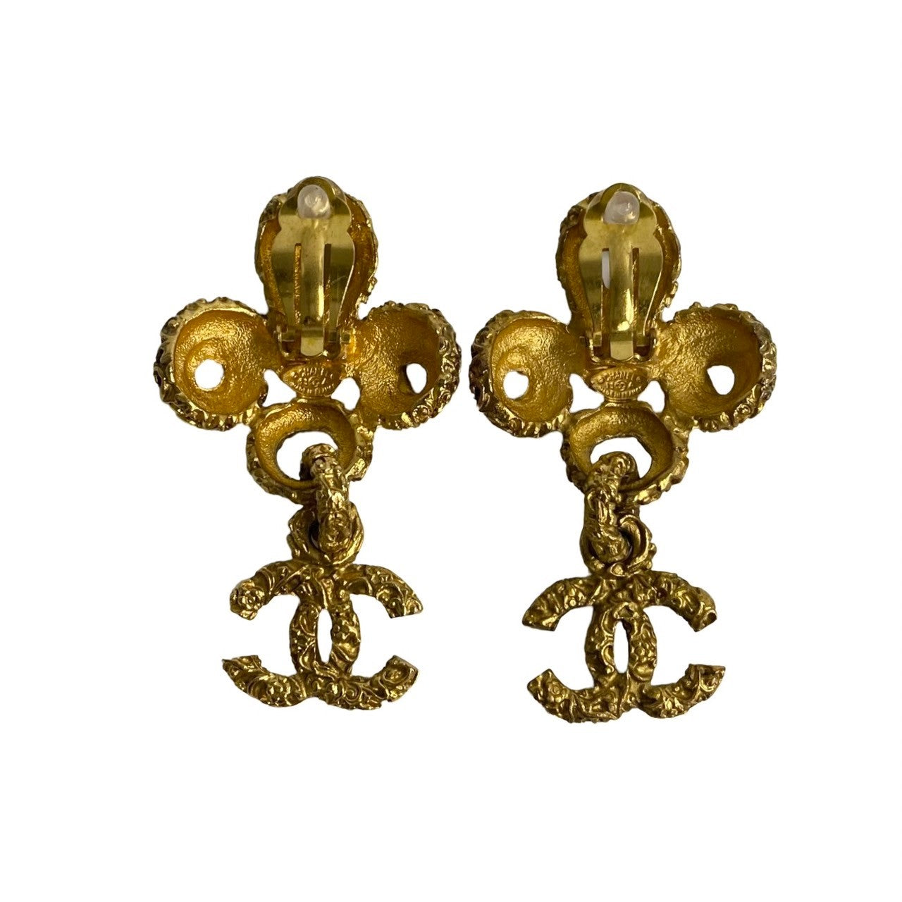 Chanel Earring Gold Plated Gold Lava Coco Mark Women