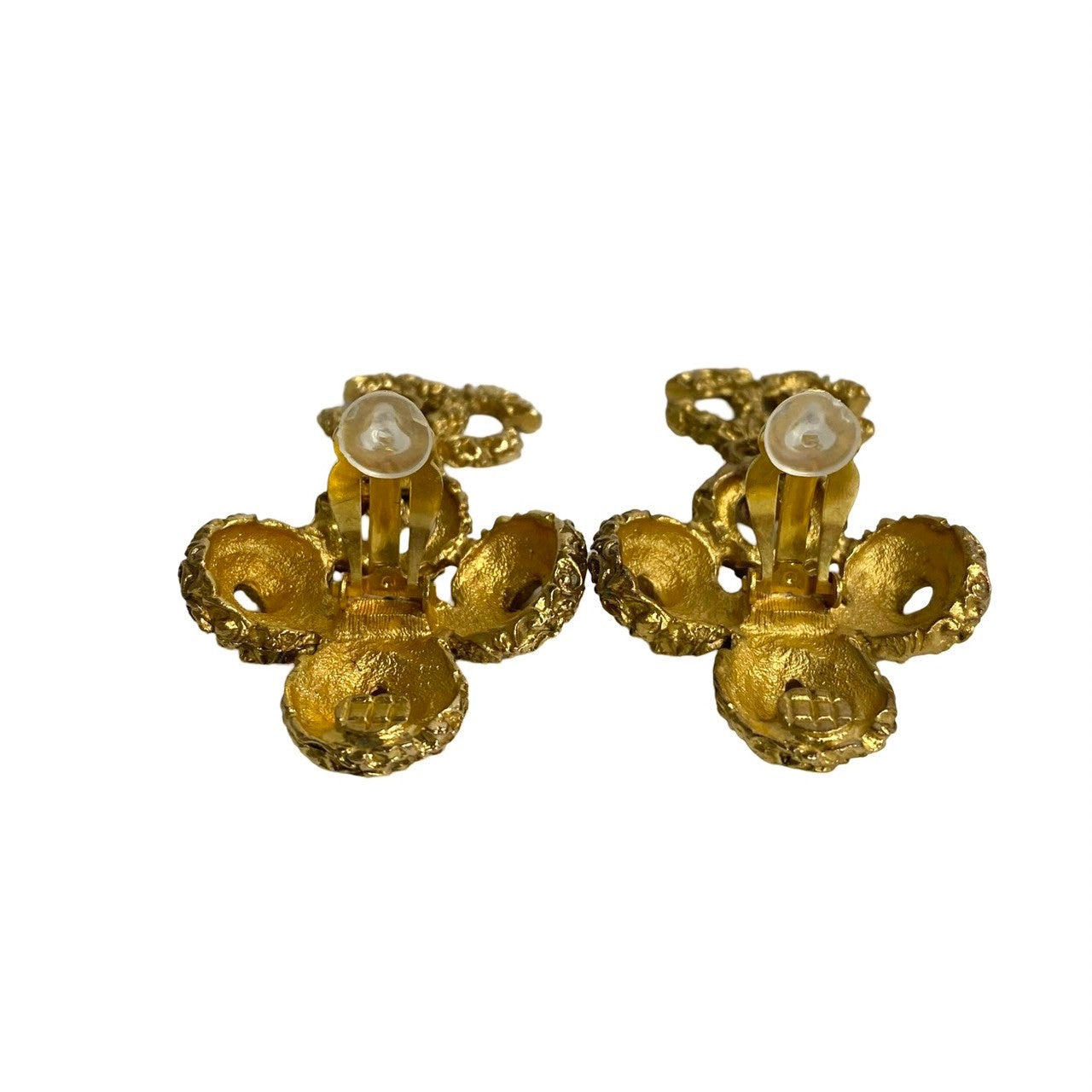 Chanel Earring Gold Plated Gold Lava Coco Mark Women