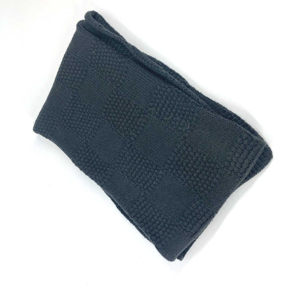 Louis Vuitton Scarf Wool Gray Leather Tag Leather Tag Damier Mens