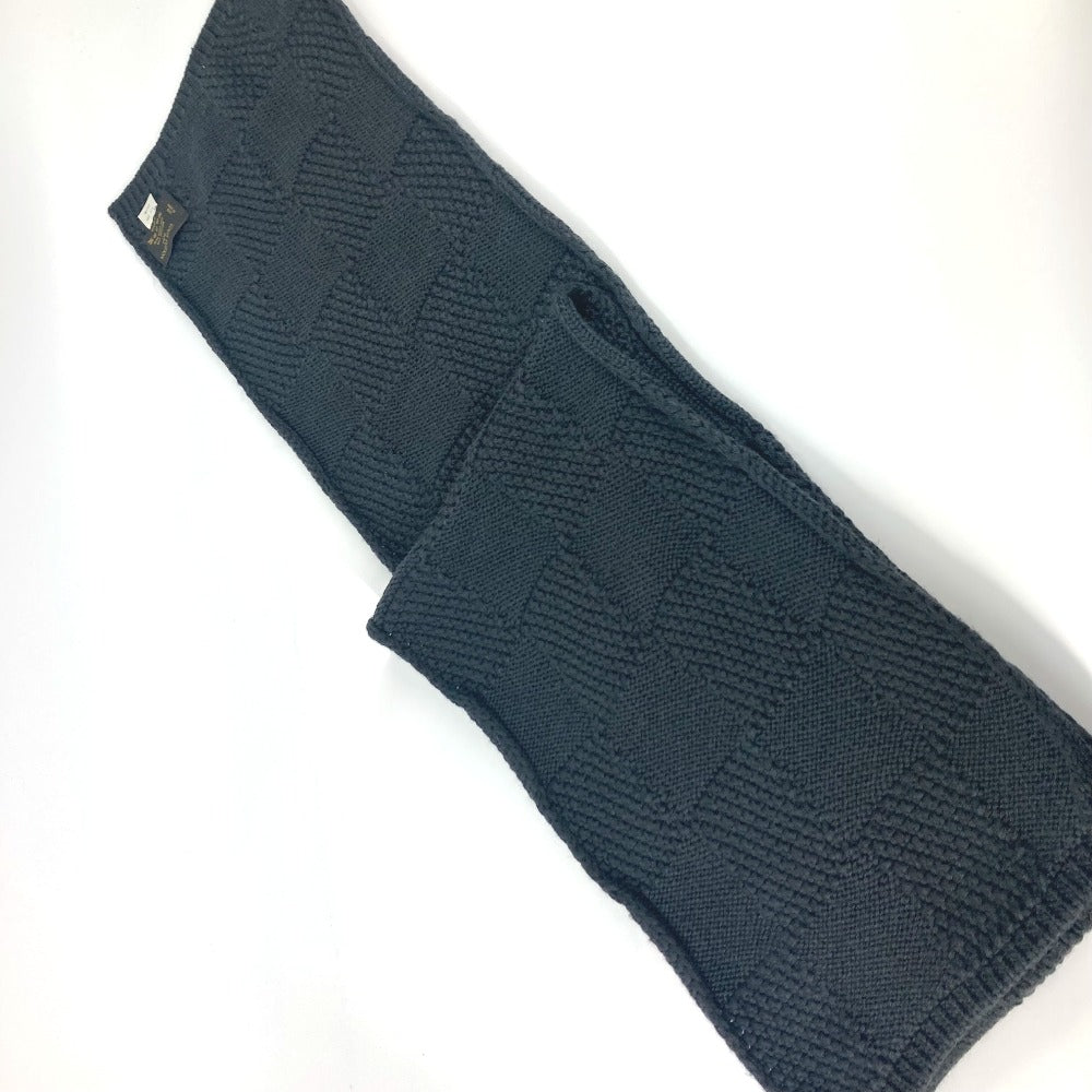 Louis Vuitton Scarf Wool Gray Leather Tag Leather Tag Damier Mens