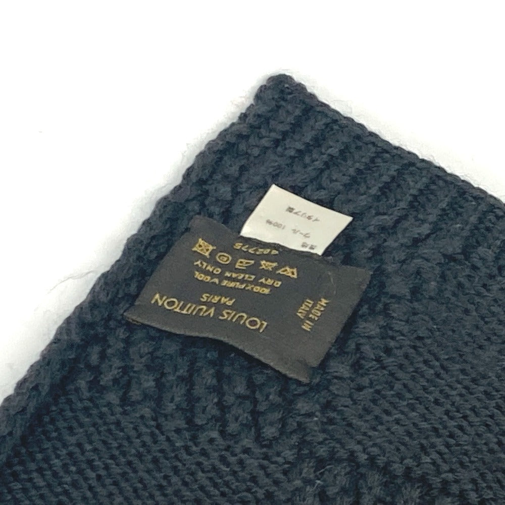 Louis Vuitton Scarf Wool Gray Leather Tag Leather Tag Damier Mens