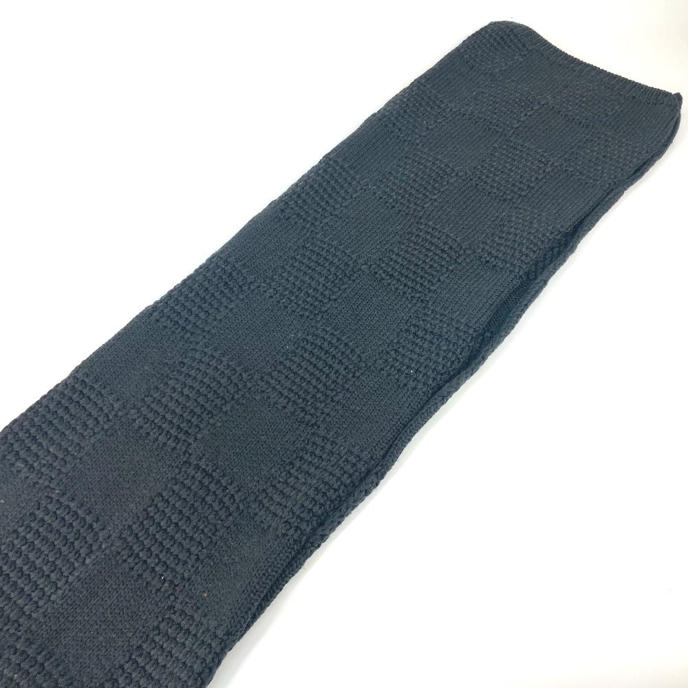 Louis Vuitton Scarf Wool Gray Leather Tag Leather Tag Damier Mens