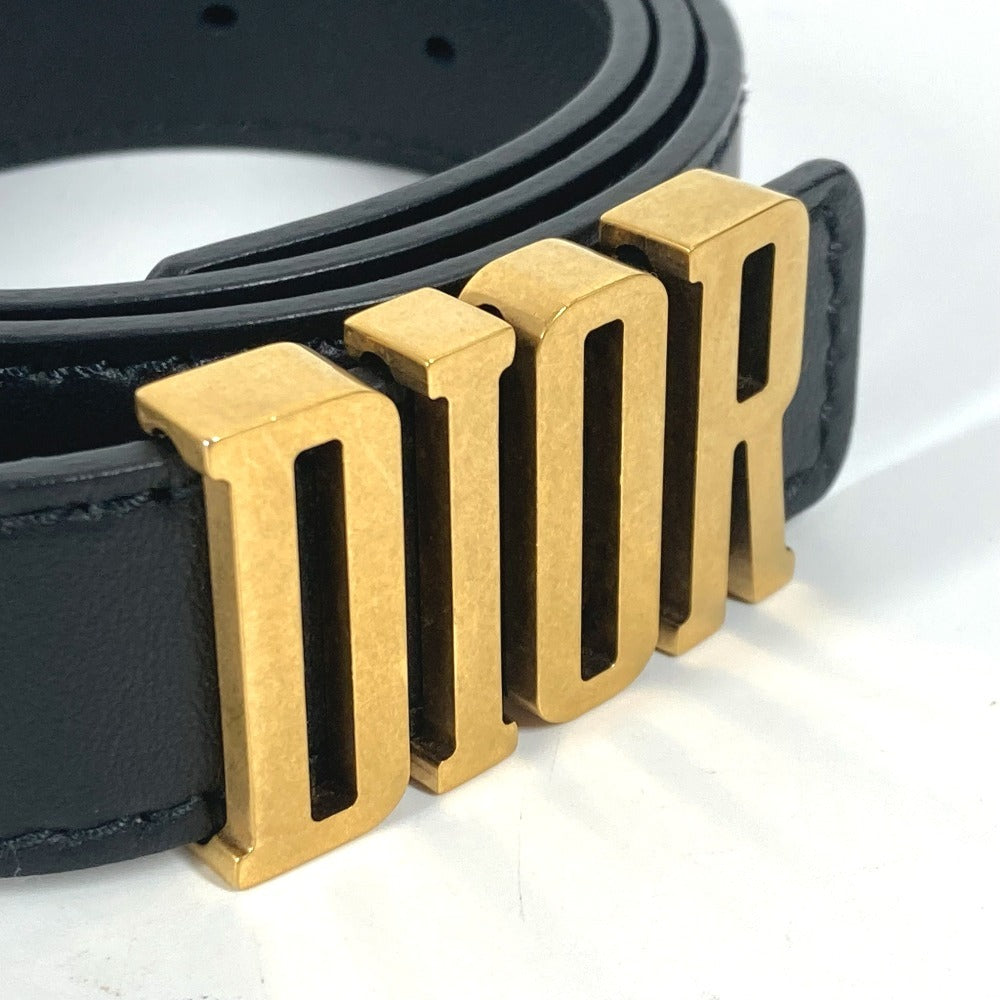 Dior Belt Leather Black Logo 85
