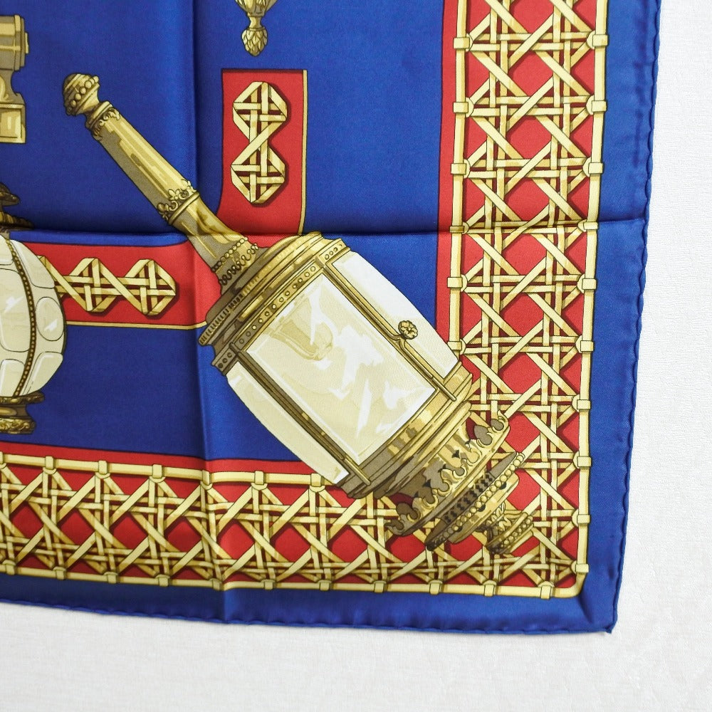 Hermes Scarf Silk Red / Yellow / Blue Feux De Route Carre90 Women
