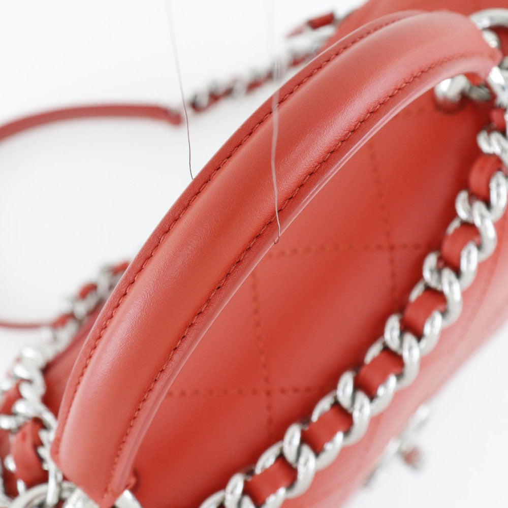 Chanel Shoulder Bag Calfskin Red 2Way Matrasse Chainshoulder Women