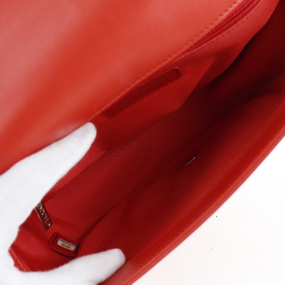 Chanel Shoulder Bag Calfskin Red 2Way Matrasse Chainshoulder Women