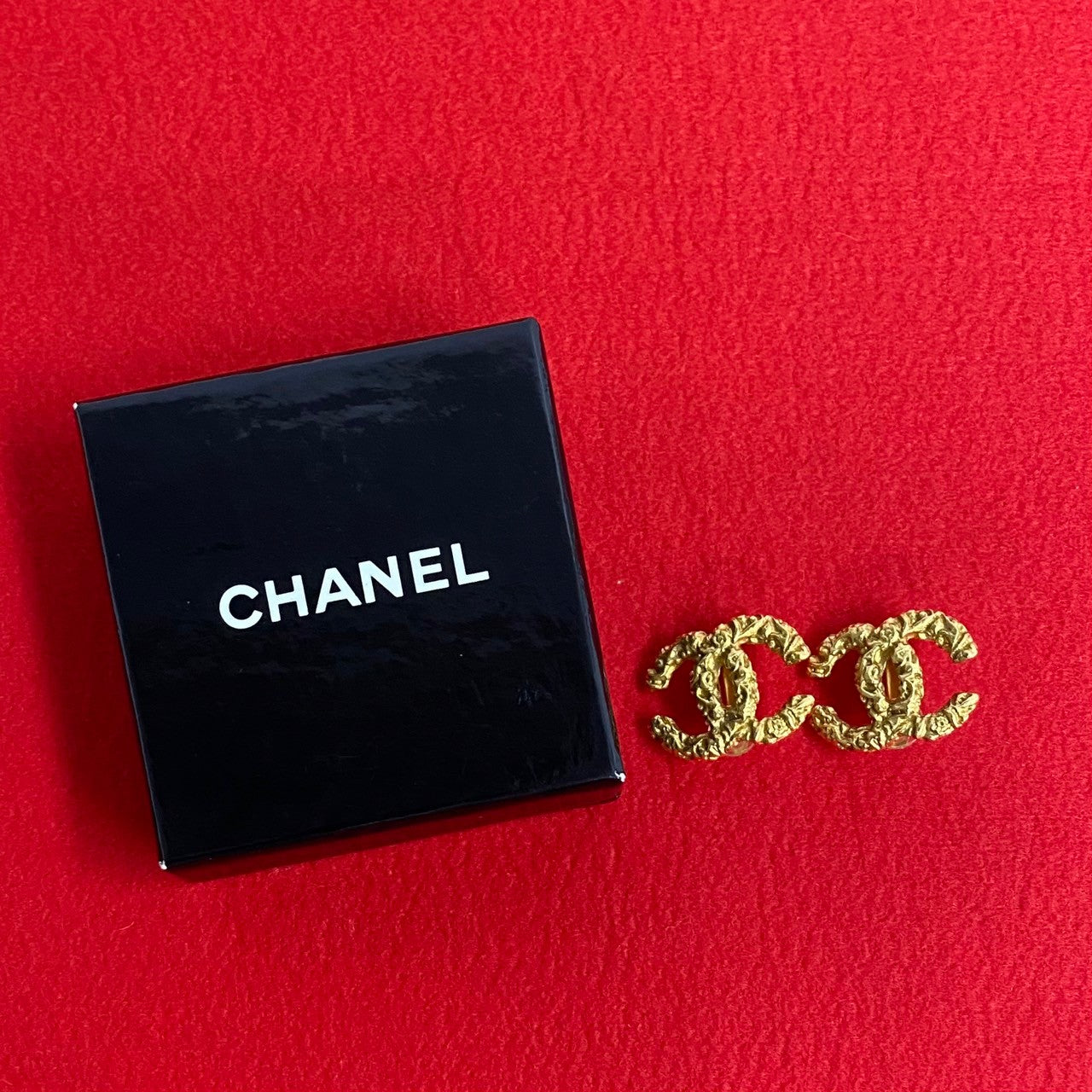 Chanel Earring Gold Plated Gold Coco Mark Women