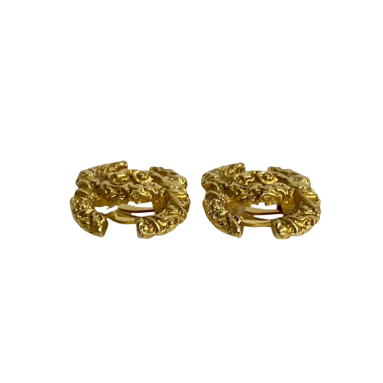 Chanel Earring Gold Plated Gold Coco Mark Women
