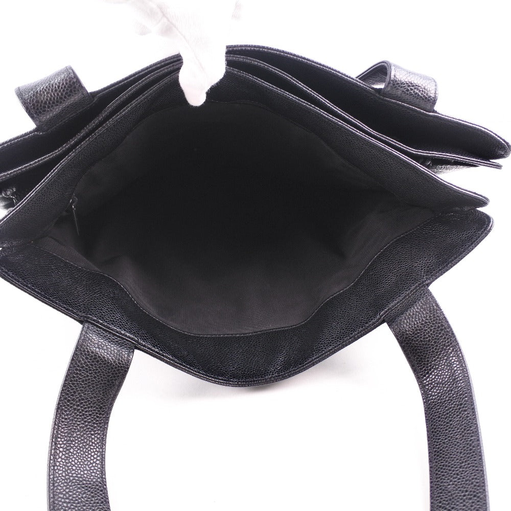 Chanel Tote Bag Caviar Skin Black Shoulder Tote Women