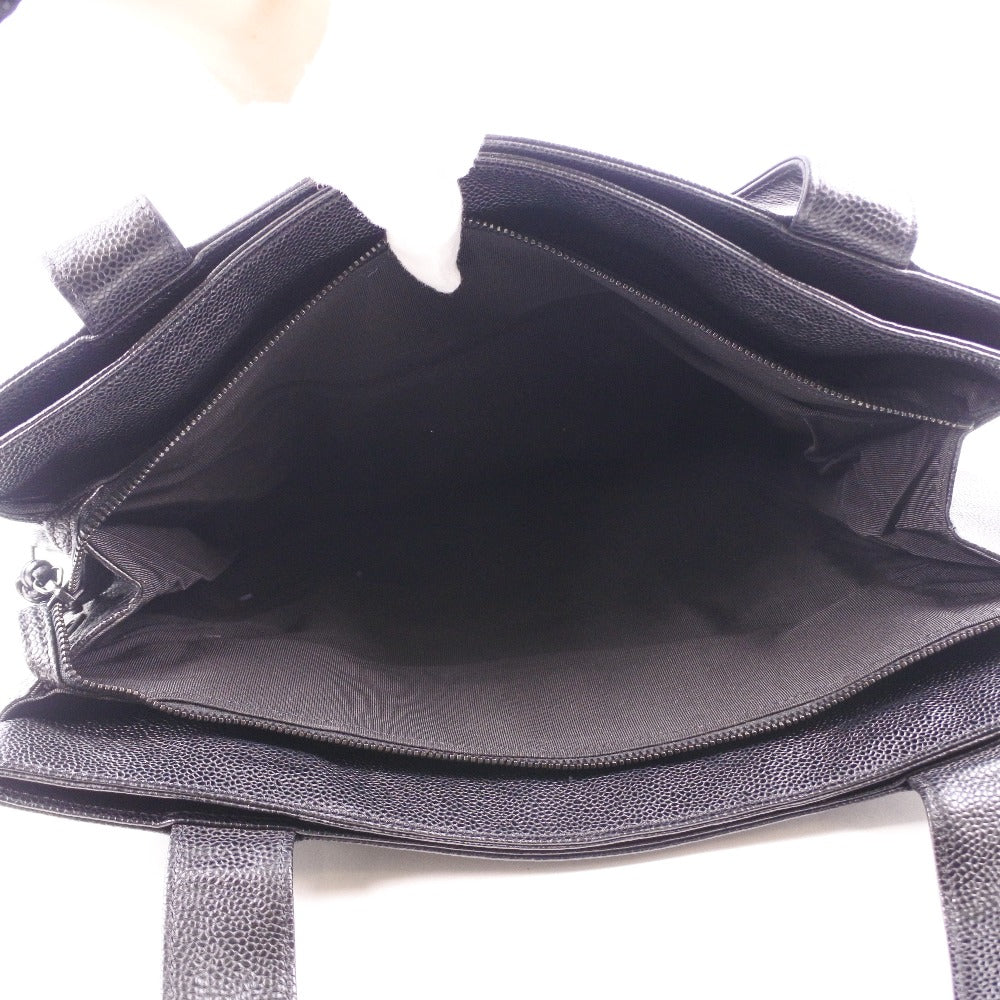 Chanel Tote Bag Caviar Skin Black Shoulder Tote Women