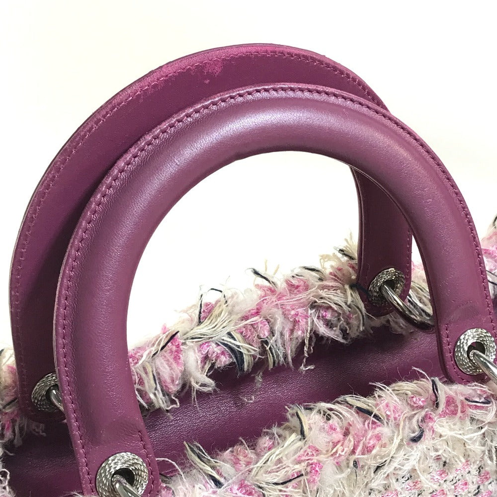 Dior Handbag Tweed Pink X Purple X White Ginza Limited Le Rose Bonheur (Happy Rose) Lady Dior Women