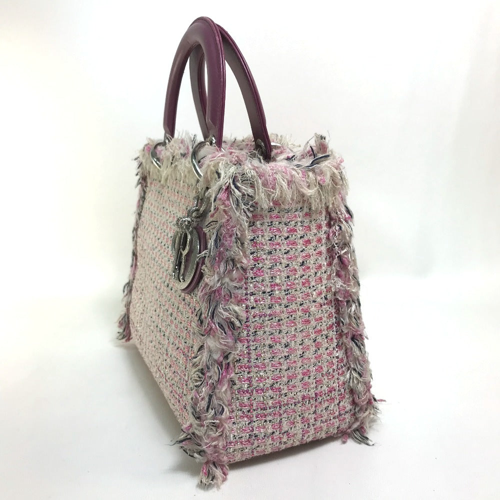 Dior Handbag Tweed Pink X Purple X White Ginza Limited Le Rose Bonheur (Happy Rose) Lady Dior Women