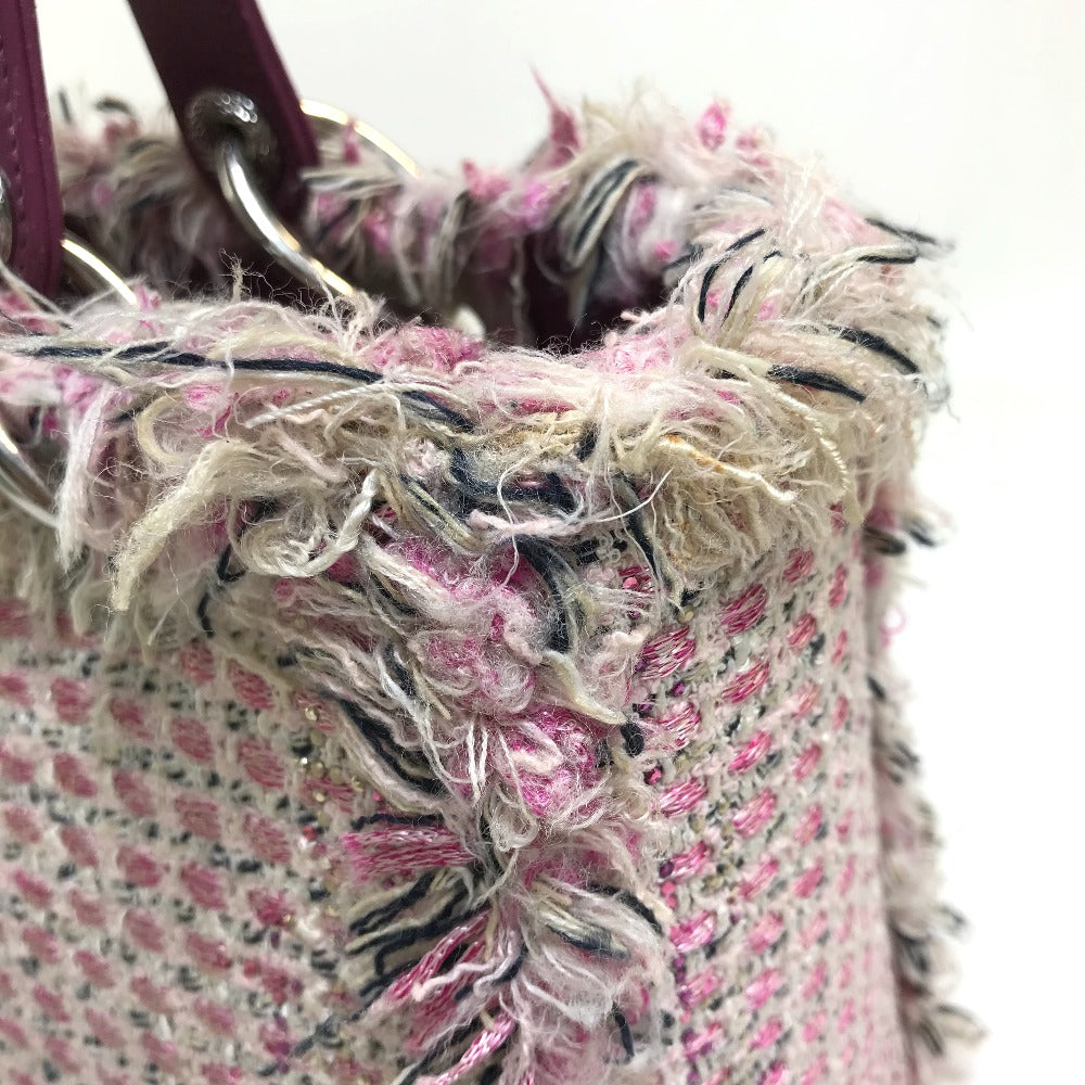 Dior Handbag Tweed Pink X Purple X White Ginza Limited Le Rose Bonheur (Happy Rose) Lady Dior Women