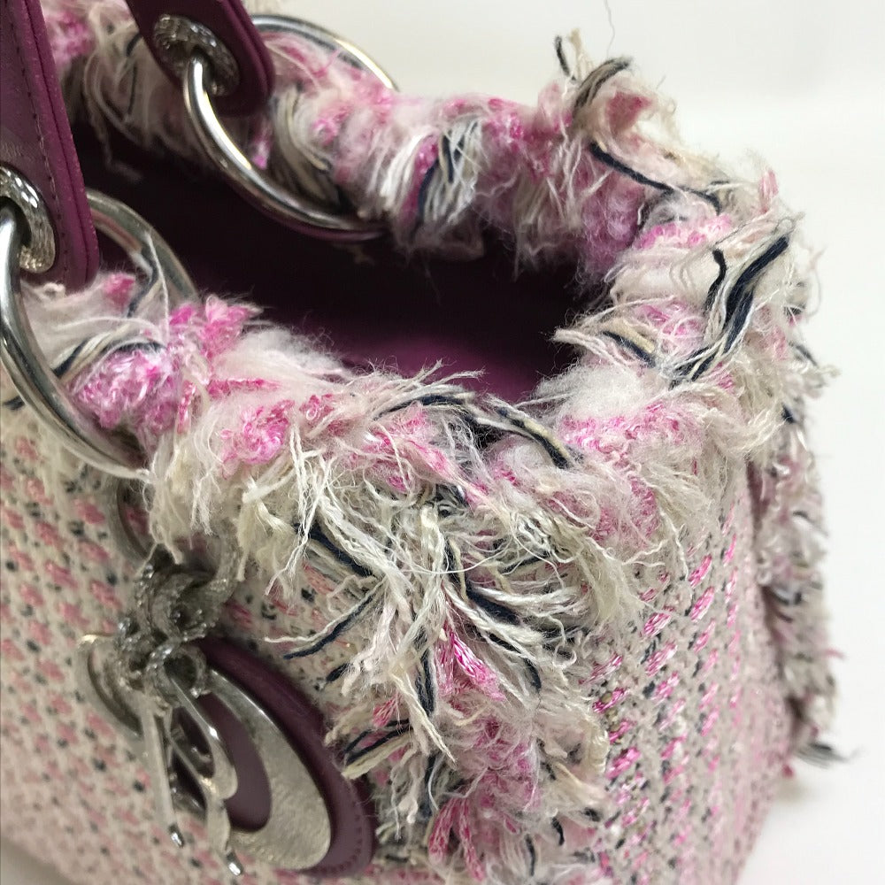 Dior Handbag Tweed Pink X Purple X White Ginza Limited Le Rose Bonheur (Happy Rose) Lady Dior Women