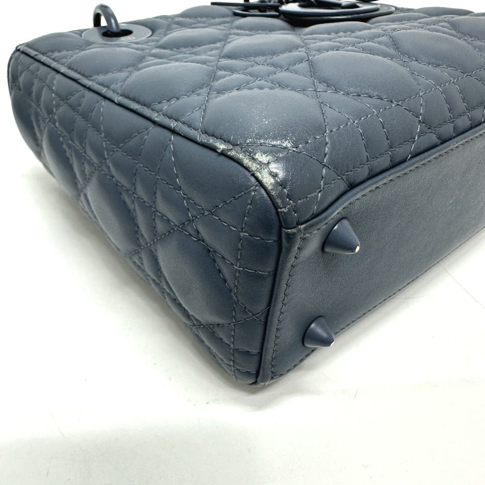 Dior Handbag Lambskin Blue Lady Dior Women