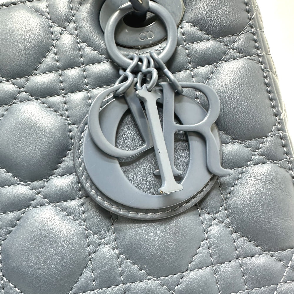 Dior Handbag Lambskin Blue Lady Dior Women