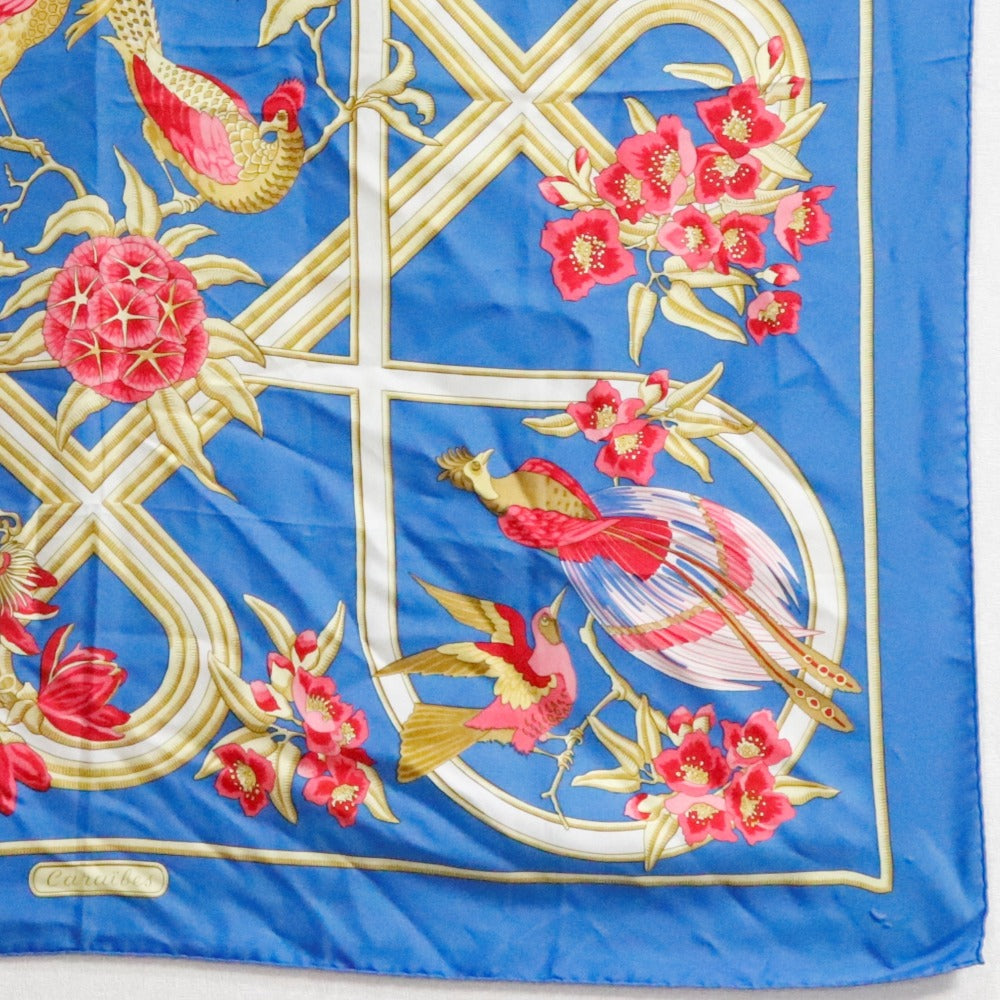Hermes Scarf Silk Blue Caraibes / Caribbean Carre90 Women