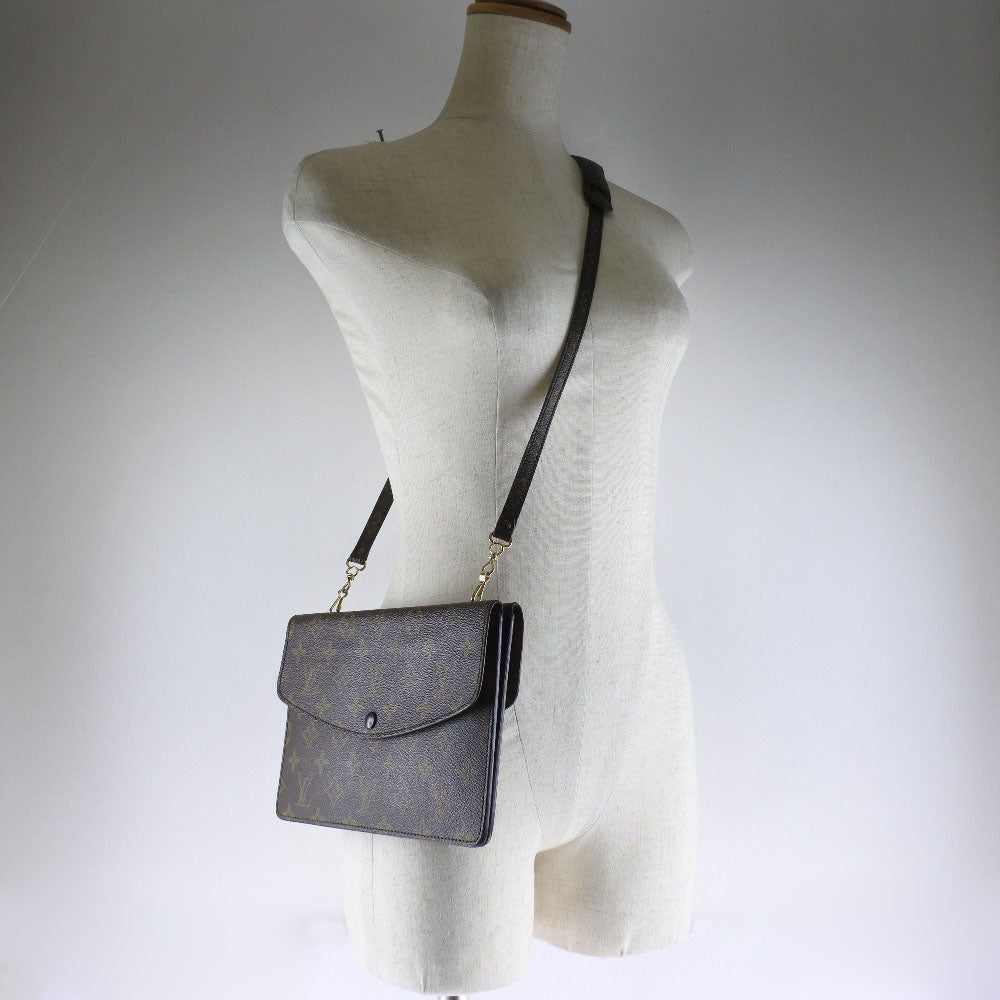 Louis Vuitton Shoulder Bag M51815 Monogram Canvas Brown Vintage Double Mule Women