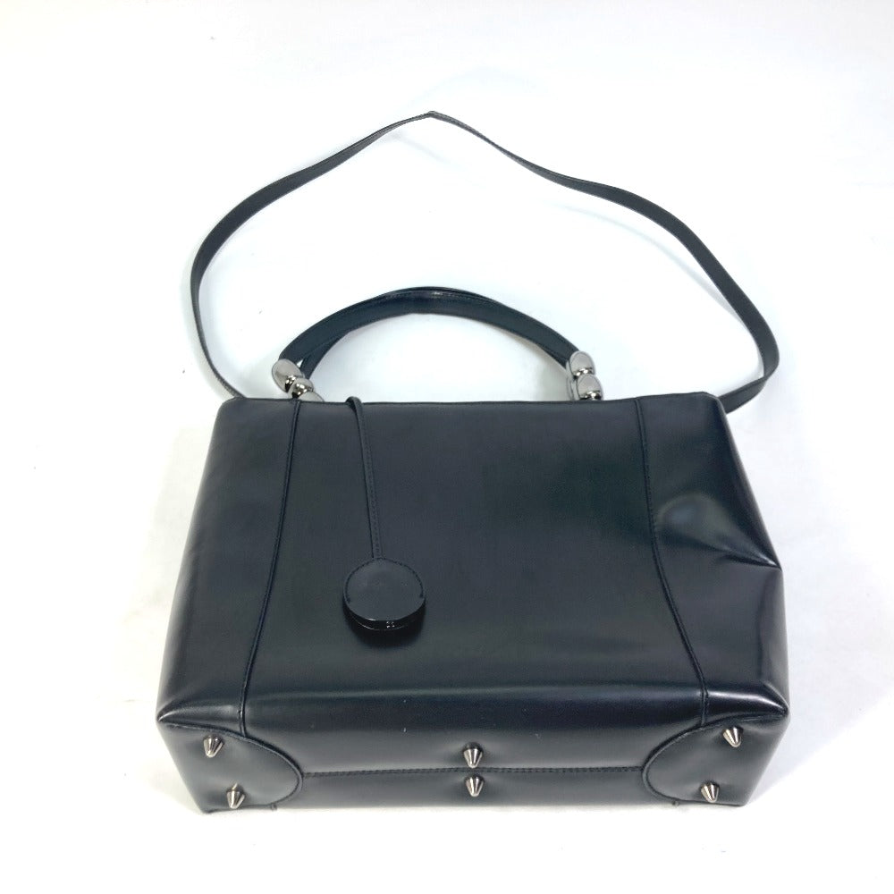 Dior Handbag Leather Black 2Way Bag Maris Pearl Women