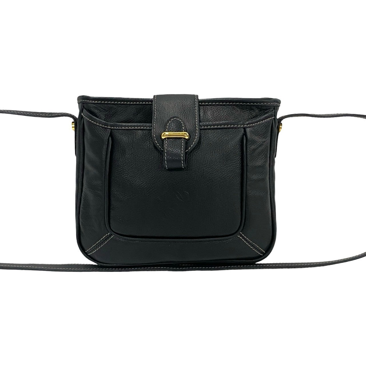 Loewe Shoulder Bag Leather Navy Anagram Logo Women