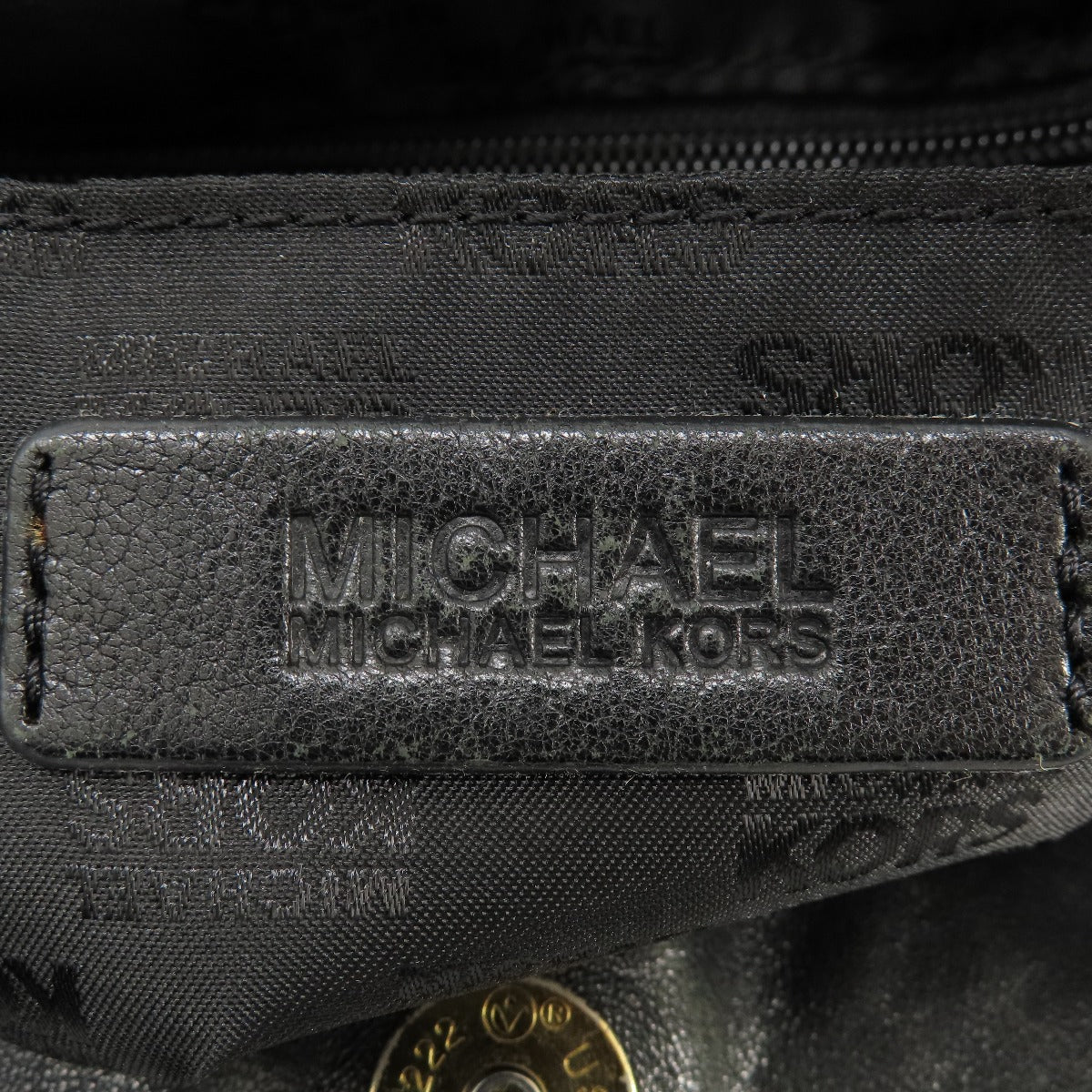 Michael Kors Handbag Leather Black Zipper 2Way Women