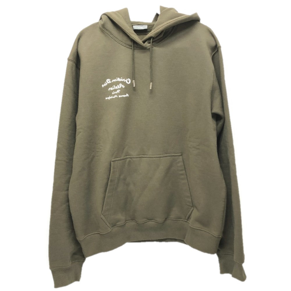 Dior Hoodie 293J698 Cotton Khaki Long Sleeve Tops Apparel Atelier Paris Embroidered Hoodie Mens Xxl