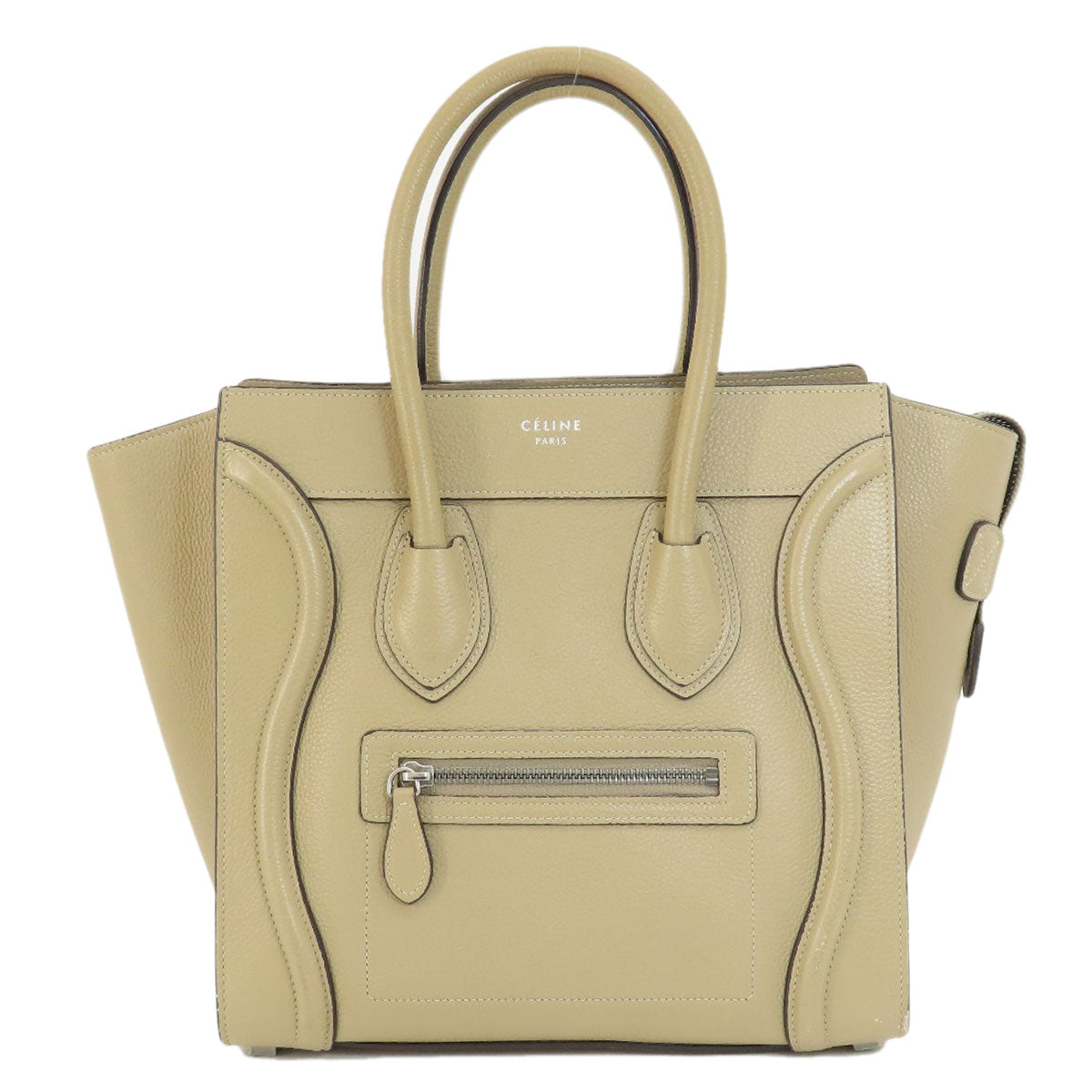 Celine Tote Bag Calfskin Beige Luggage Micro Women