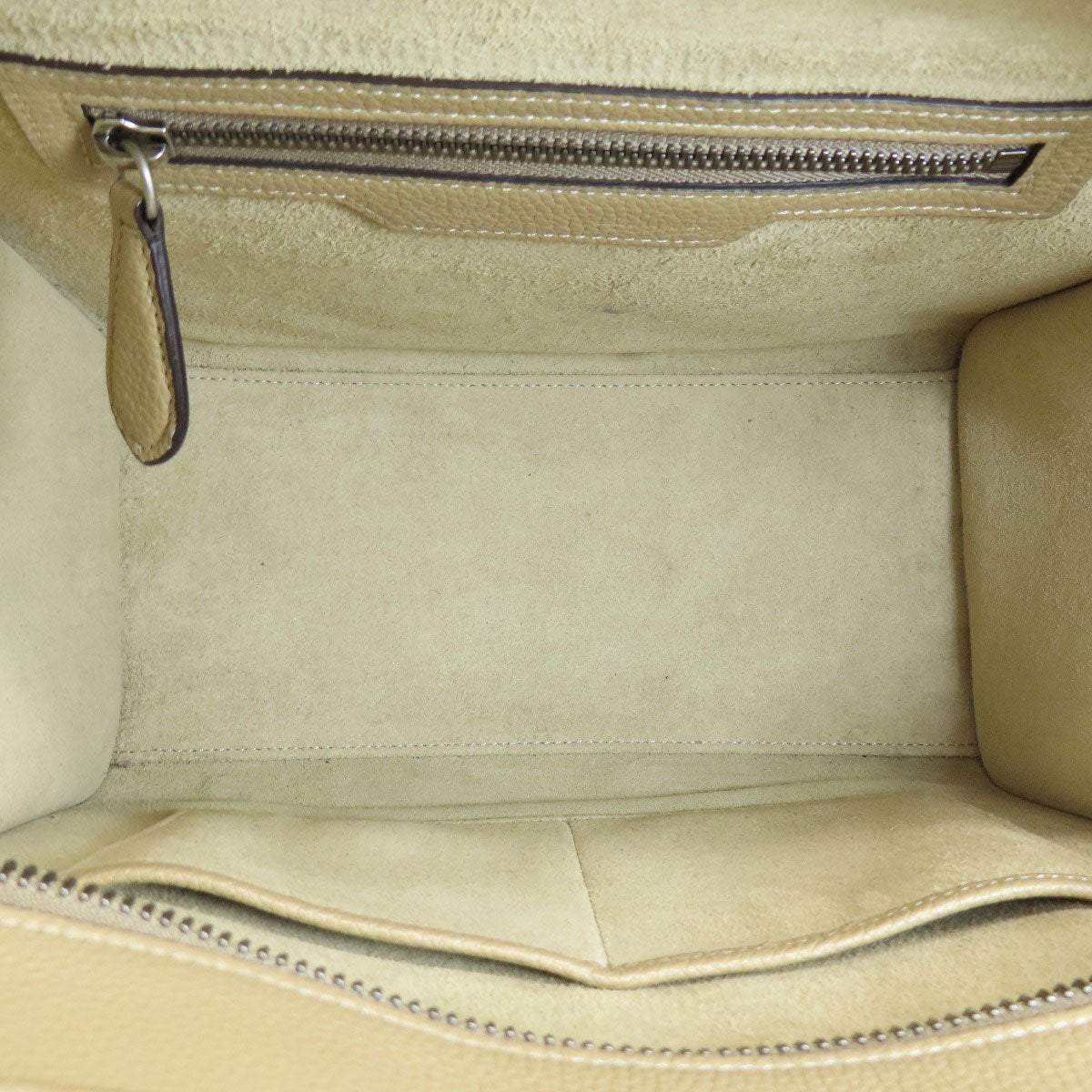Celine Tote Bag Calfskin Beige Luggage Micro Women