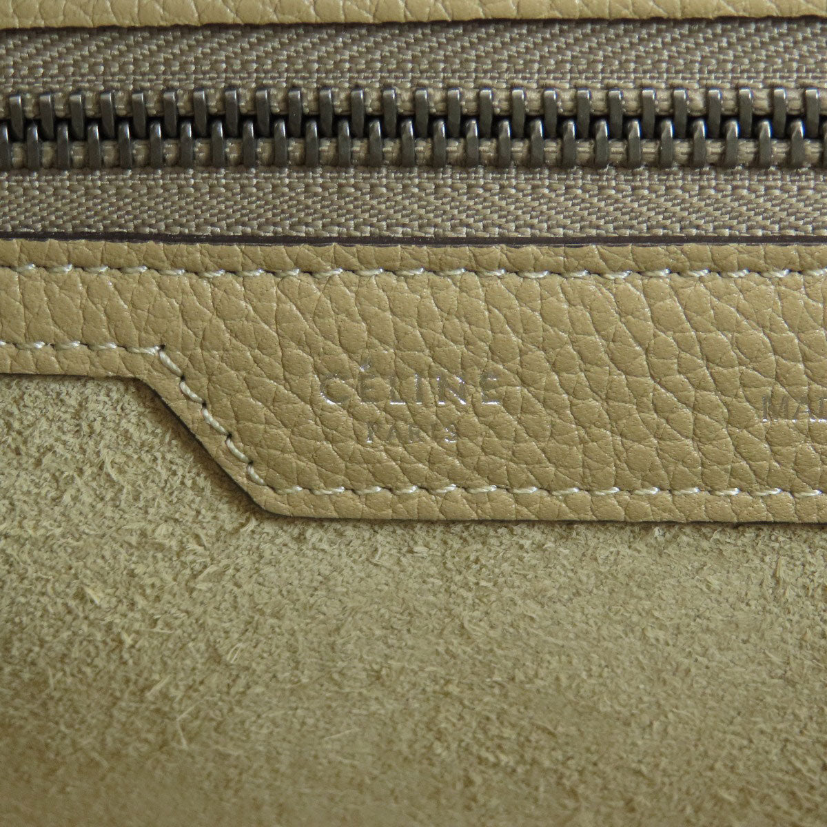 Celine Tote Bag Calfskin Beige Luggage Micro Women