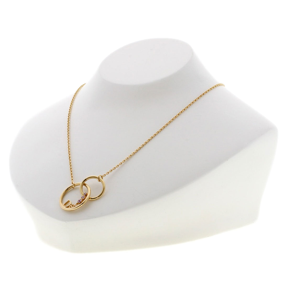 Christian Dior Necklace Metallic Gold Logo Motif Women